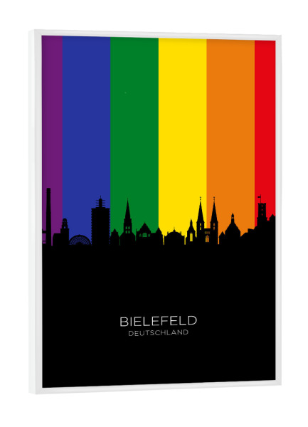 Poster mit weißem Rahmen "Bielefeld Germany Skyline Pride" artboxONE - Städte