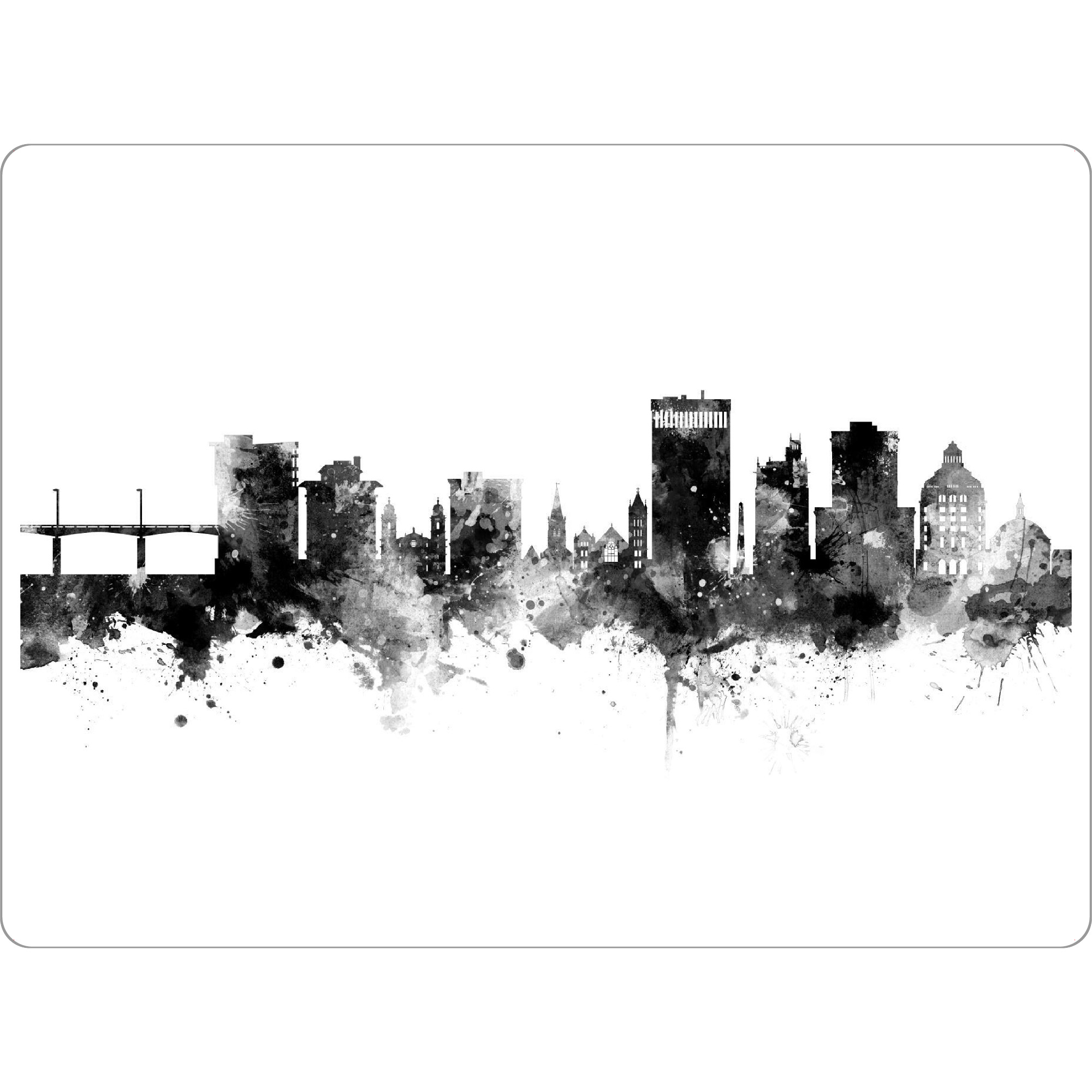Tischset "Asheville Skyline Black" artboxONE - Städte,Schwarzweiß