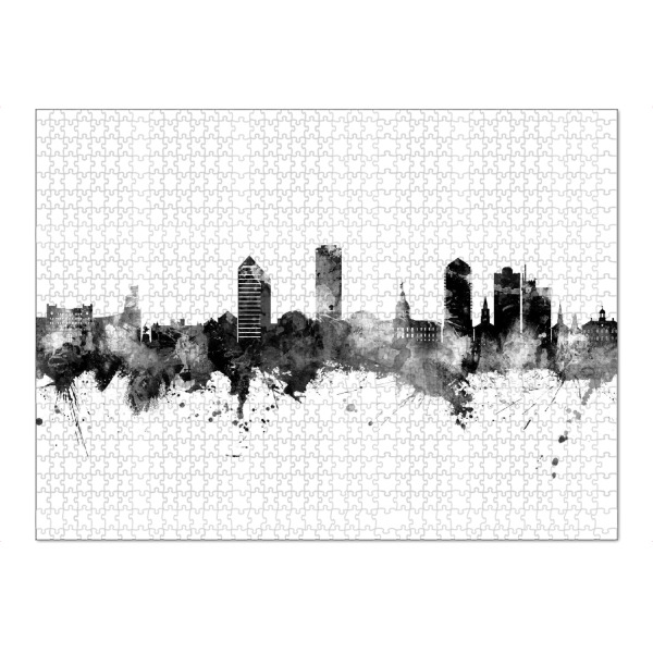 Puzzle Ravensburger "Tallahassee Florida Skyline Black" artboxONE - Städte,Schwarzweiß