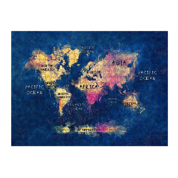 artboxONE Puzzle "Blue world map" artboxONE - Reise,Kartografie - Blue world map,Map,World,Weltkarte,Karte,Welt,Erdkunde,Geography