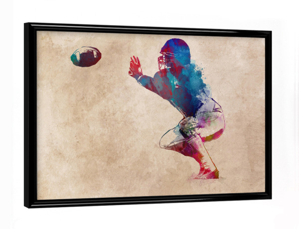 Poster mit schwarzem Rahmen "American football sport art" artboxONE - Sport