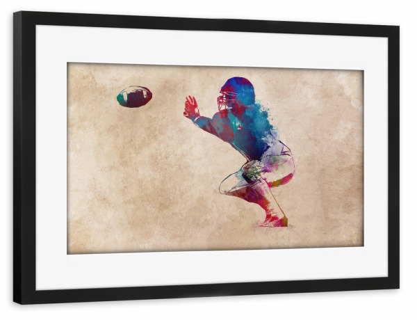 Poster mit Rahmen schwarz "American football sport art" artboxONE - Sport