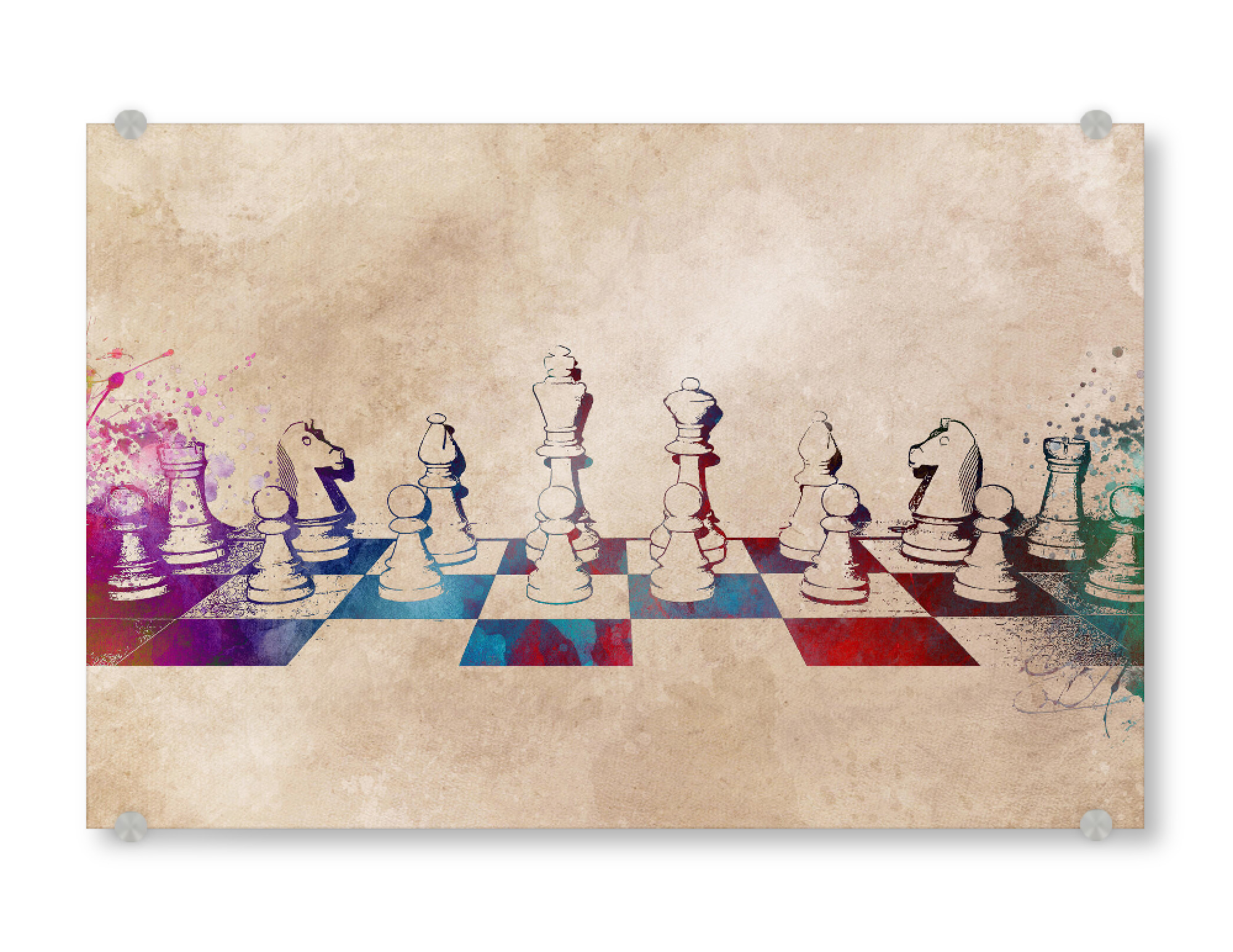 Acrylglasbild "Chess sport art" artboxONE - Sport - Chess,King,Tournament,Chess board,Chessboard,Sport,Sports,Art,Schach,Spiel,Game,Brain