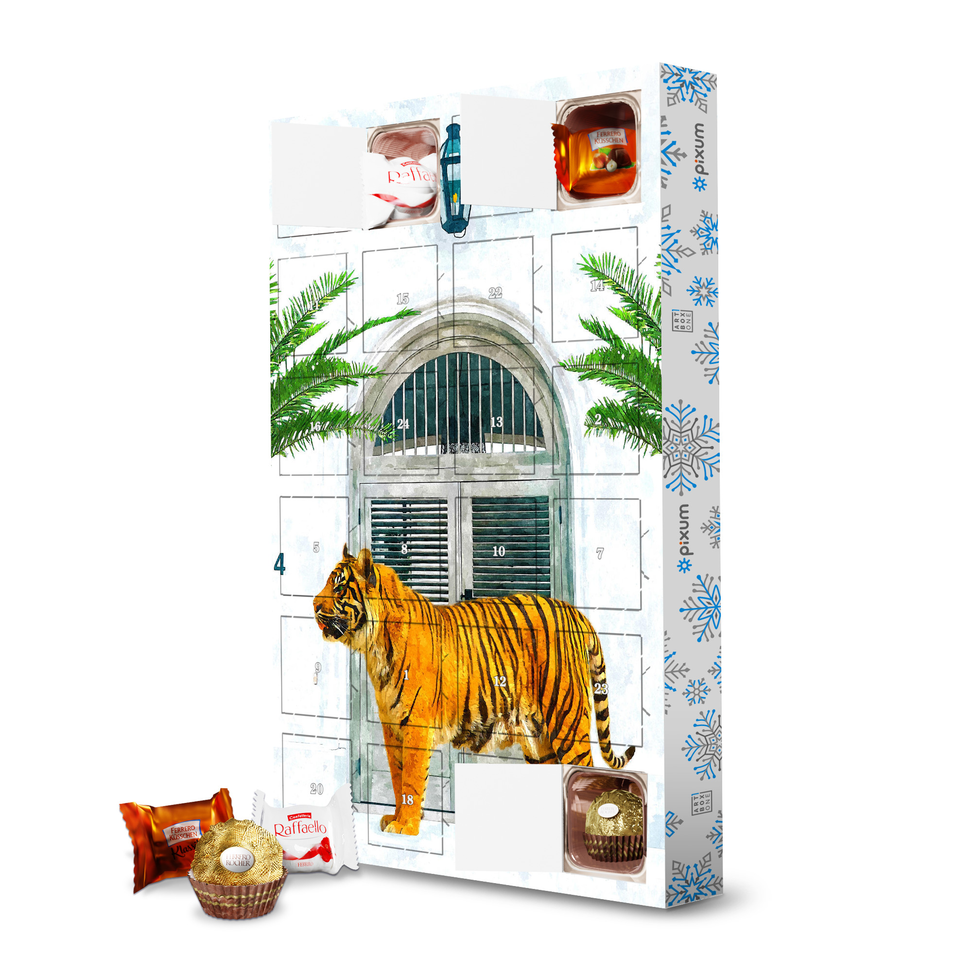 Adventskalender mit Ferrero Pralinen 94 Tropical artboxONE Adventskalender Natur