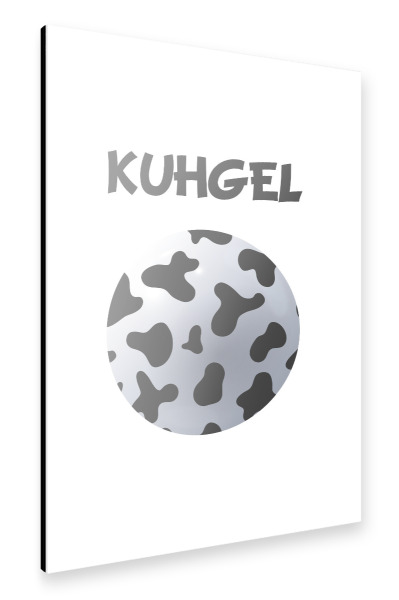 Alu-Dibond "Kugel mit Kuhmuster" 30x20 cm artboxONE