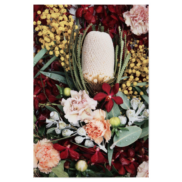 Poster 30x20 cm "Burgundy Red Native Floral" artboxONE - Natur,Floral,Abstrakt