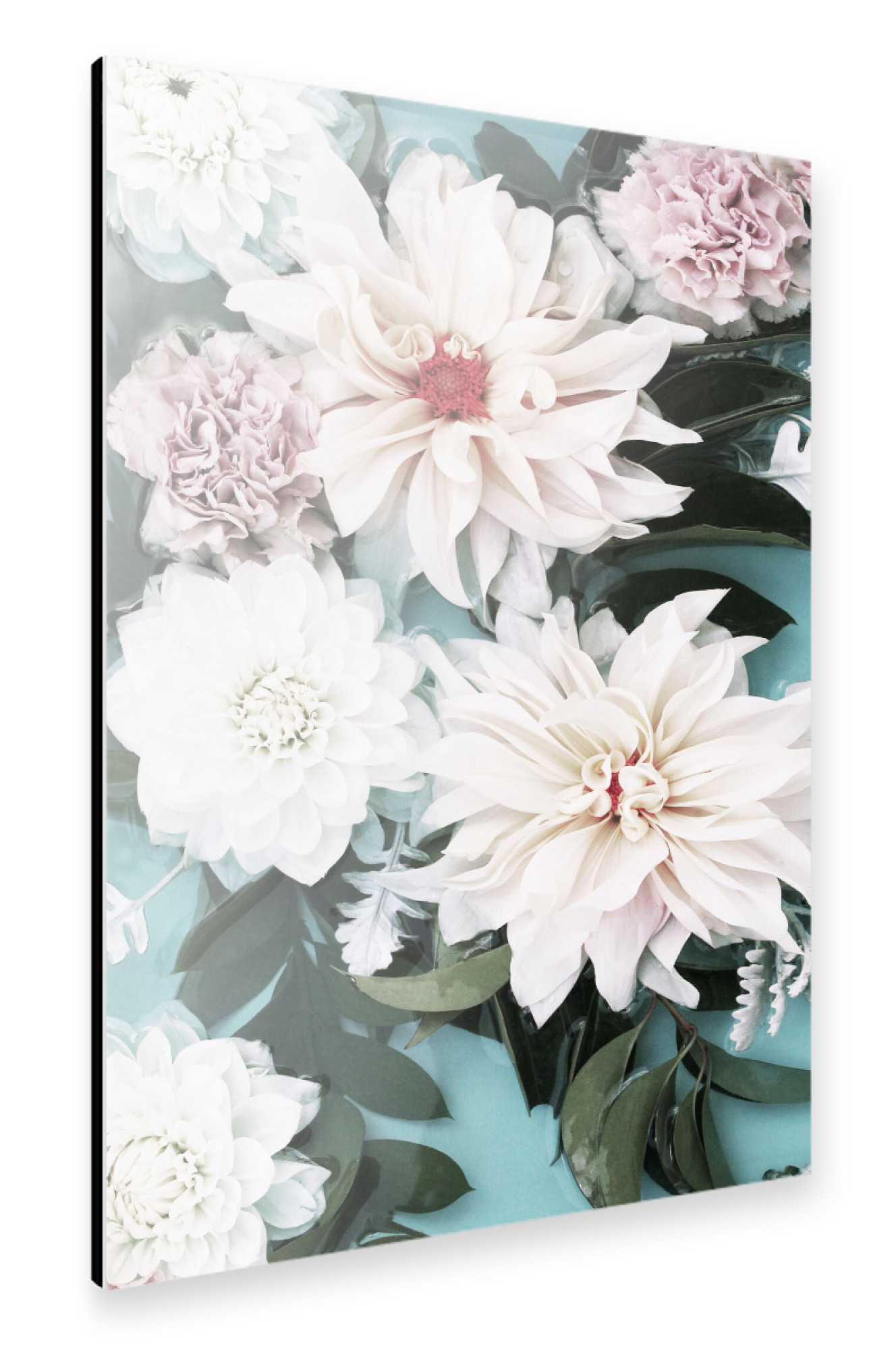 Alu-Dibond "Abstract Blue Floral Artwork" 30x20 cm artboxONE