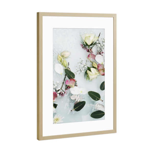 Poster mit Rahmen Gold "Abstract Botanical Floral Art" artboxONE - Natur,Floral,Abstrakt