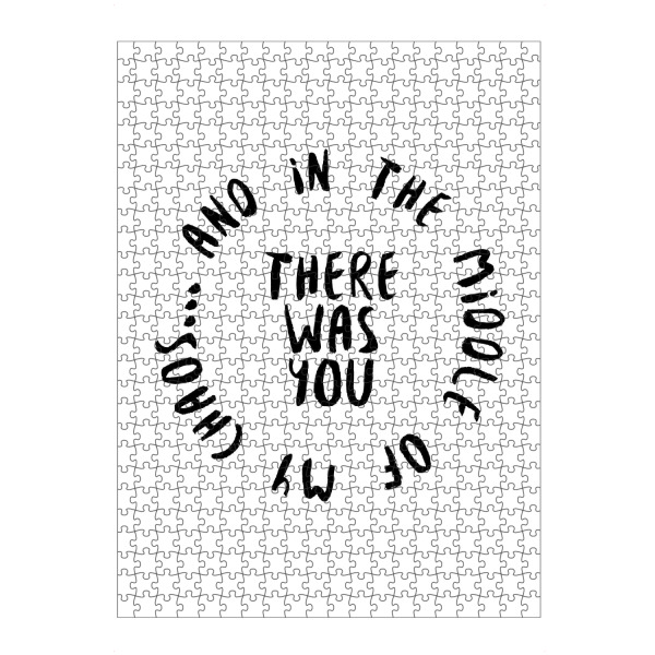 artboxONE Puzzle "Chaos and Love" artboxONE - Typografie,Schwarzweiß,Liebe,Festivals,Lustig