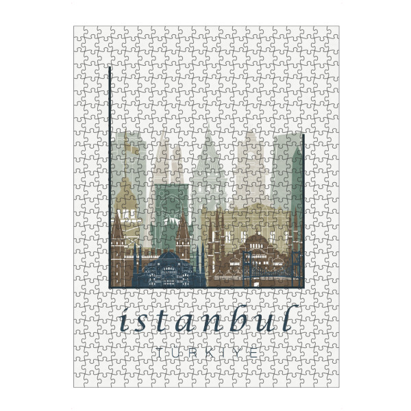 Puzzle Ravensburger "Istanbul skyline light blue" artboxONE - Städte,Architektur,Städte / Istanbul