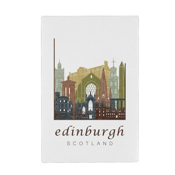 Holzbild "Edinburgh skyline light brown" artboxONE - Städte,Architektur