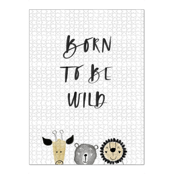 Puzzle Ravensburger "Born to be Wild!" artboxONE - Typografie,Für Kinder,Tiere,Schwarzweiß,Lustig