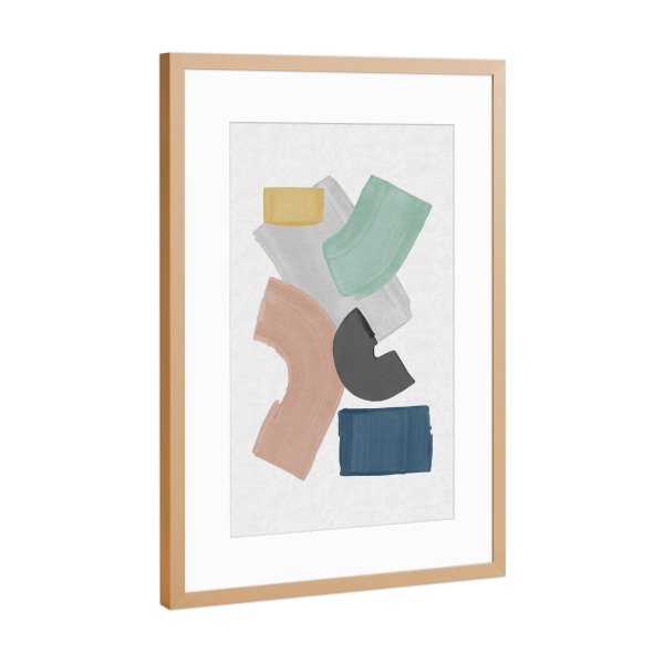 Poster mit Rahmen Kupfer "Pastel Paint Blocks" artboxONE - Abstrakt,Geometrie