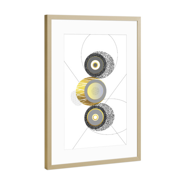 Poster mit Rahmen Gold "Elegantes Design Nr. 1 | Gold" artboxONE - Abstrakt,Geometrie