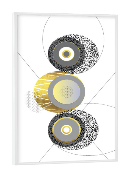 Poster mit weißem Rahmen "Elegantes Design Nr. 1 | Gold" artboxONE - Abstrakt,Geometrie