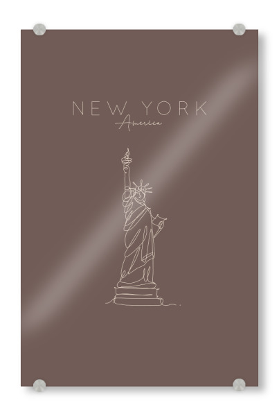 Acrylglasbild "New York statue of liberty dark" artboxONE - Städte,Städte / New York,Reise