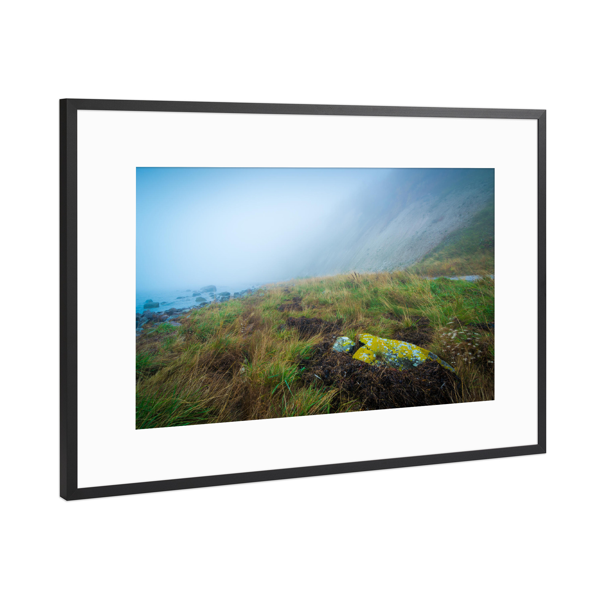 Poster mit Rahmen Schwarz (Metallic) "Nebel am Kap Arkona" artboxONE - Natur