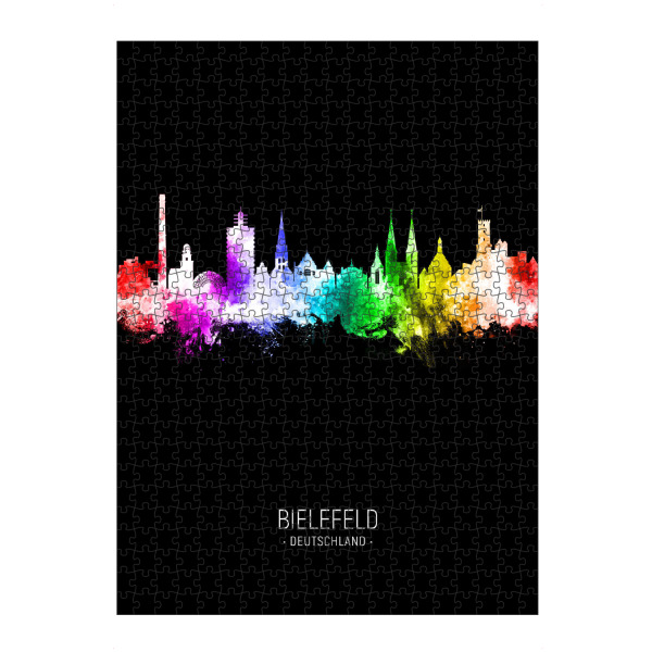 Puzzle Ravensburger "Bielefeld Skyline Colour Black" artboxONE - Städte