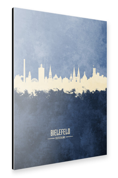 Alu-Dibond "Bielefeld Germany Skyline Navy" 30x20 cm artboxONE
