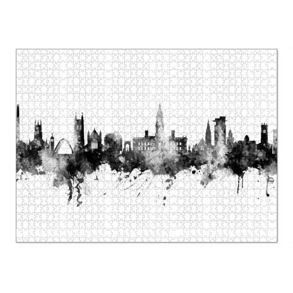 Puzzle Ravensburger "Bolton England Skyline Black" artboxONE - Städte,Schwarzweiß