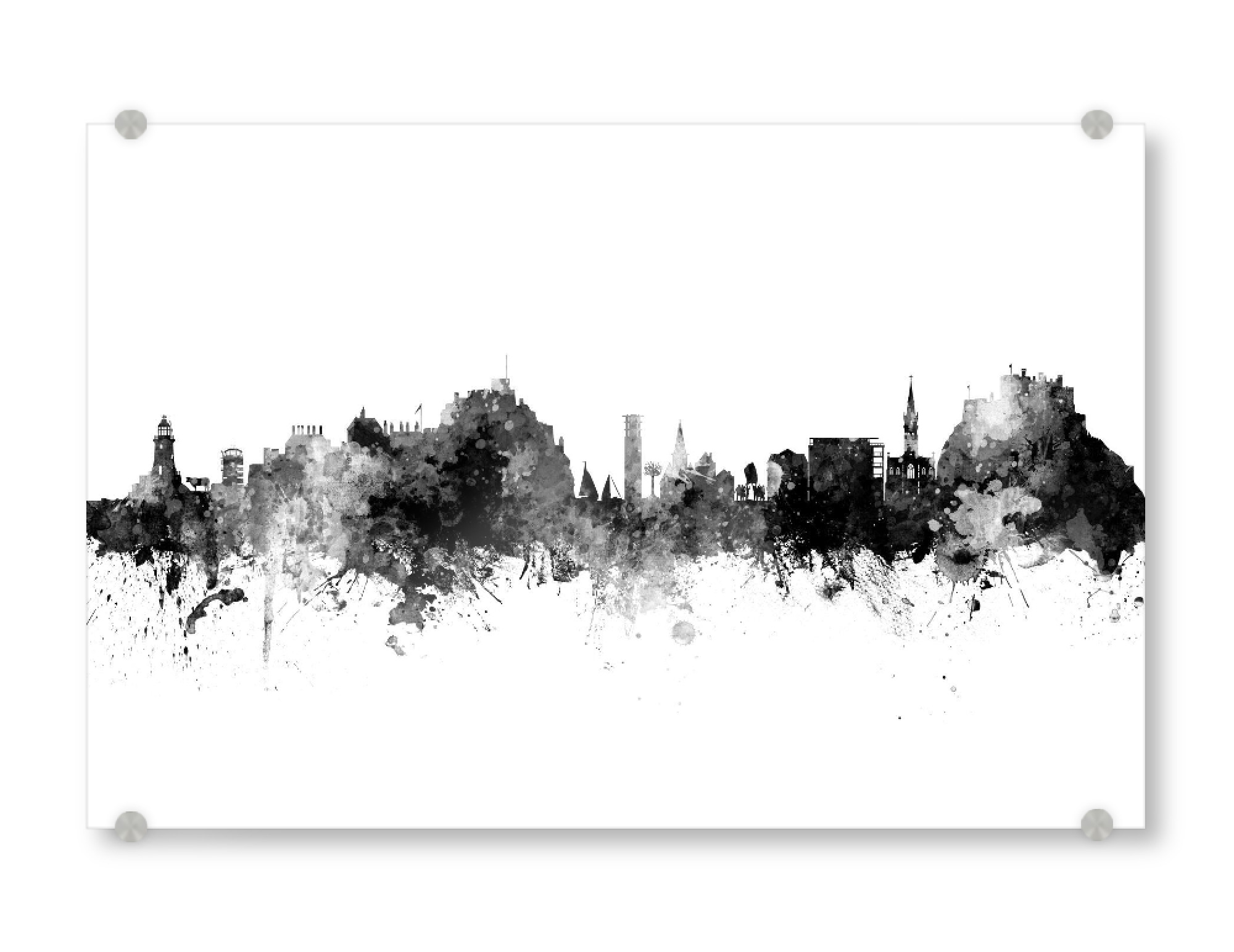 Acrylglasbild "Jersey Skyline Black" artboxONE - Städte,Schwarzweiß