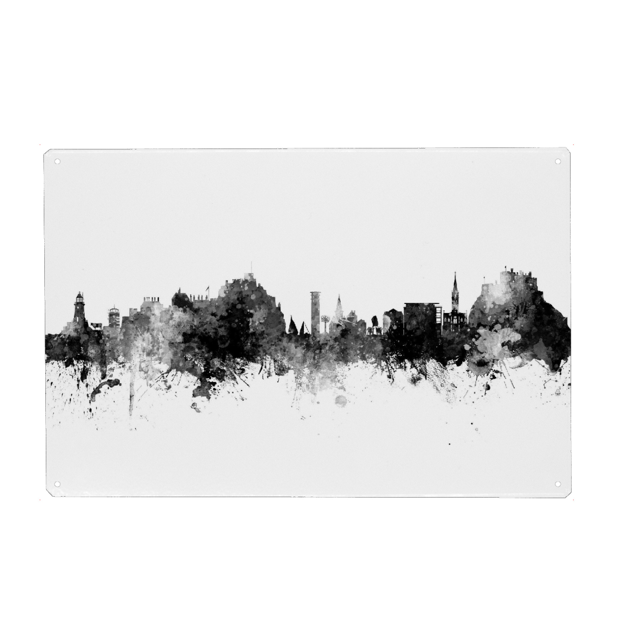 Metall Poster "Jersey Skyline Black" artboxONE - Städte,Schwarzweiß