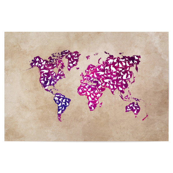 Poster 30x20 cm "Cat world map" artboxONE - Tiere,Kartografie