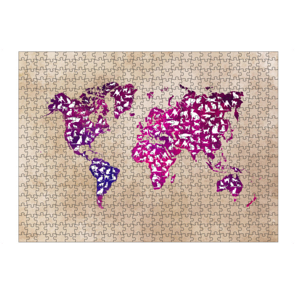 Puzzle Ravensburger "Cat world map" artboxONE - Tiere,Kartografie
