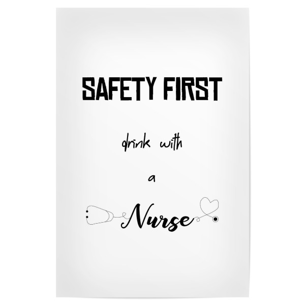 Poster "Safety first" artboxONE - Typografie,Schwarzweiß