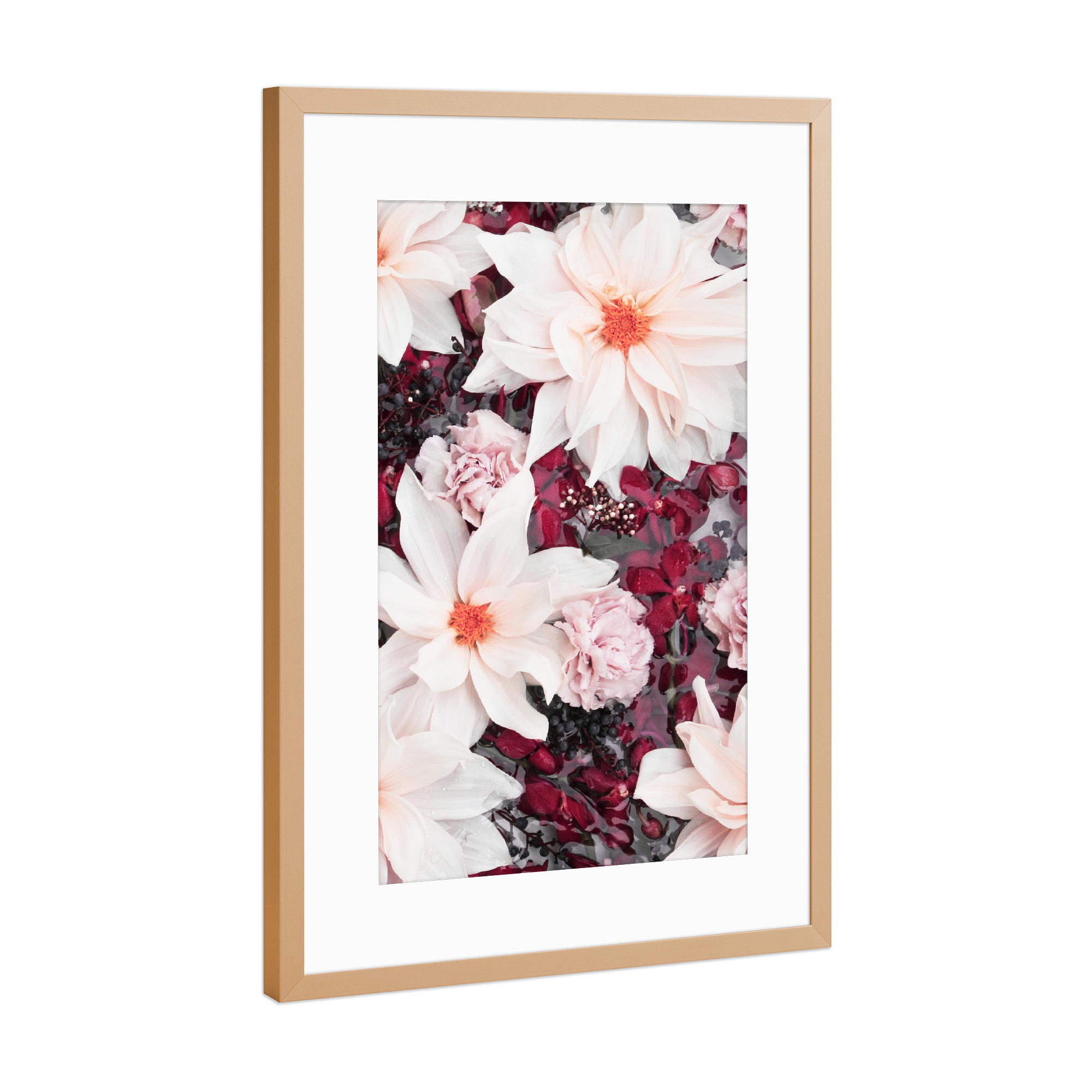 Poster mit Rahmen Kupfer "Burgundy Floral Photo" artboxONE - Natur,Floral,Für Mama