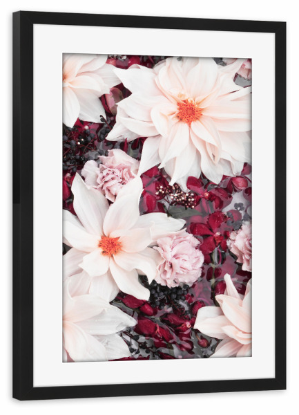 Poster mit Rahmen schwarz "Burgundy Floral Photo" artboxONE - Natur,Floral,Für Mama