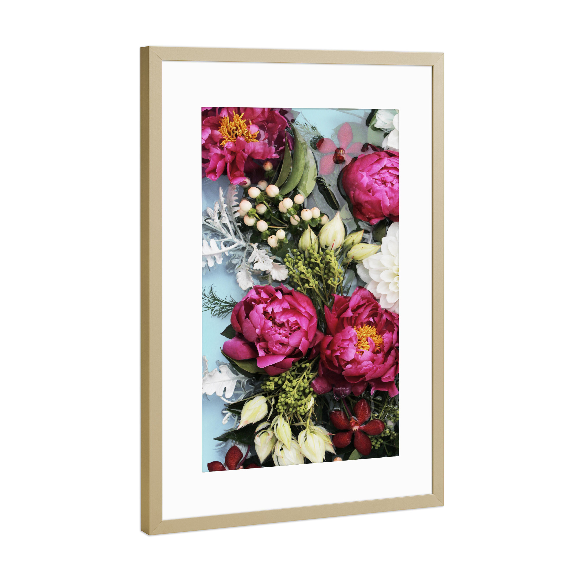 Poster mit Rahmen Gold "Colourful Floral Photograph" artboxONE - Natur,Floral