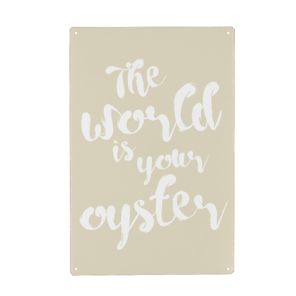 Holzbild "The world is your oyster" artboxONE - Typografie,Natur,Reise,Für Kinder