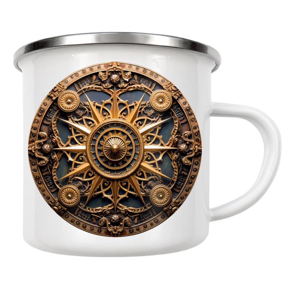 Emaille Tasse "Mandala - Roman - Marcus" artboxONE - Reise,Abstrakt