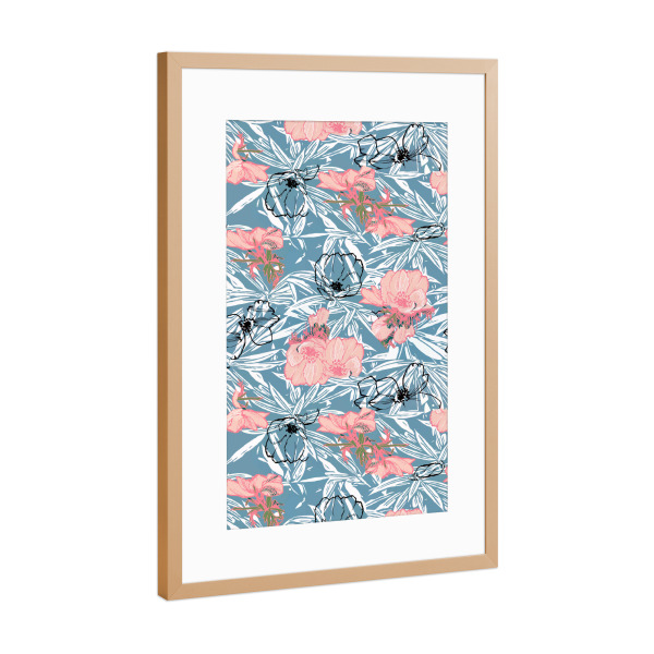 Poster mit Rahmen Kupfer "Backyard Palm" artboxONE - Natur,Abstrakt