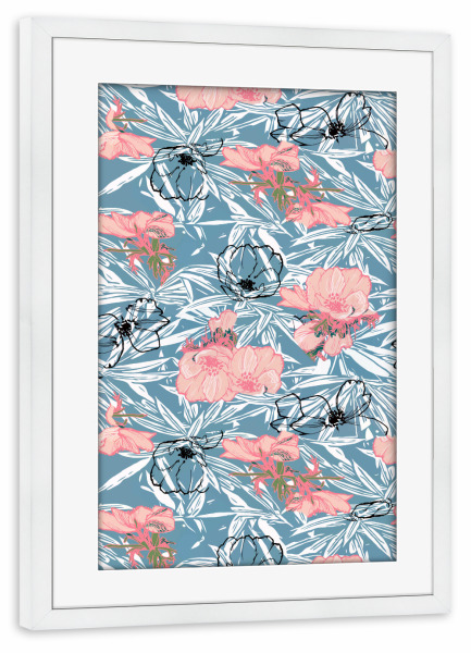Poster mit Rahmen weiß "Backyard Palm" artboxONE - Natur,Abstrakt