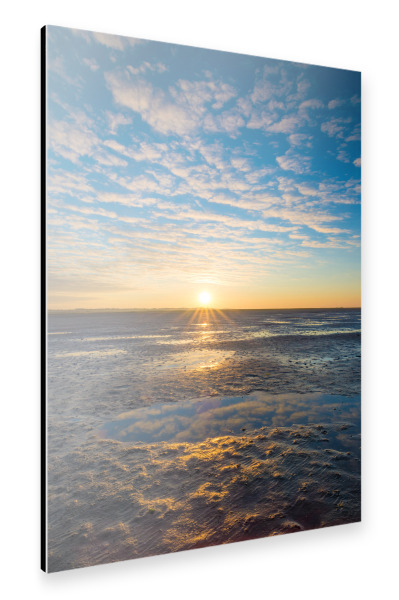 Alu-Dibond "Sonnenaufgang am Watt" 30x20 cm artboxONE