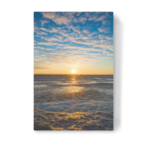 Leinwandbild "Sonnenaufgang am Watt" artboxONE - Natur,Reise / Strand und Meer,Reise / Länder