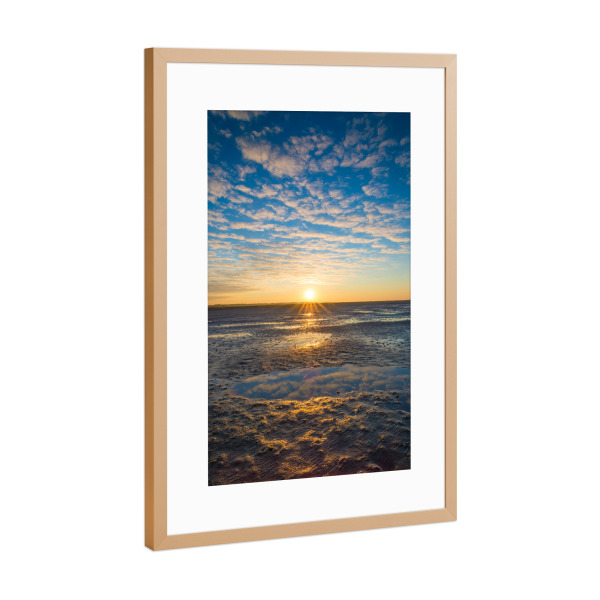 Poster mit Rahmen Kupfer "Sonnenaufgang am Watt" artboxONE - Natur,Reise / Strand und Meer,Reise / Länder