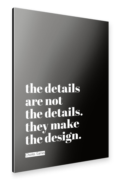 Alu-Dibond "The details are not the .. (black)" 30x20 cm artboxONE