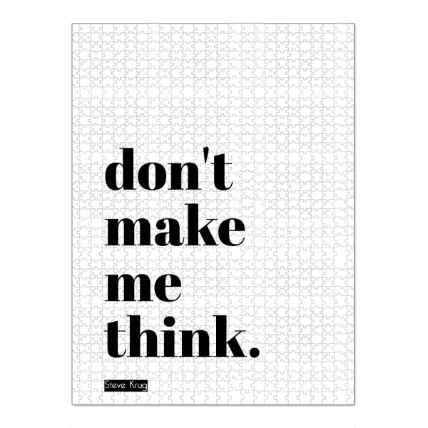 Puzzle Ravensburger "Don't make me think (final)" artboxONE - Typografie,Schwarzweiß - Design,Webdesign,Ui,Ux,Usability,Typografie,Typo,Typography