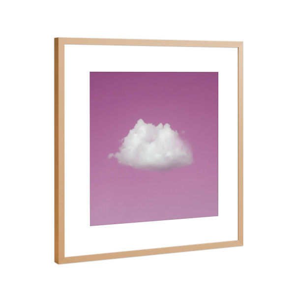 Poster mit Rahmen Kupfer "Lonely Cloud" artboxONE - Natur,Abstrakt - Pink,Cloud,Sky,Happy,Nice,Wolke,Himmel,Wetter,Natur,Nature,Weather