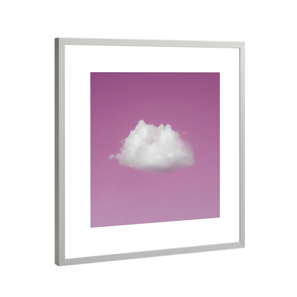Poster mit Rahmen Silber "Lonely Cloud" artboxONE - Natur,Abstrakt - Pink,Cloud,Sky,Happy,Nice,Wolke,Himmel,Wetter,Natur,Nature,Weather