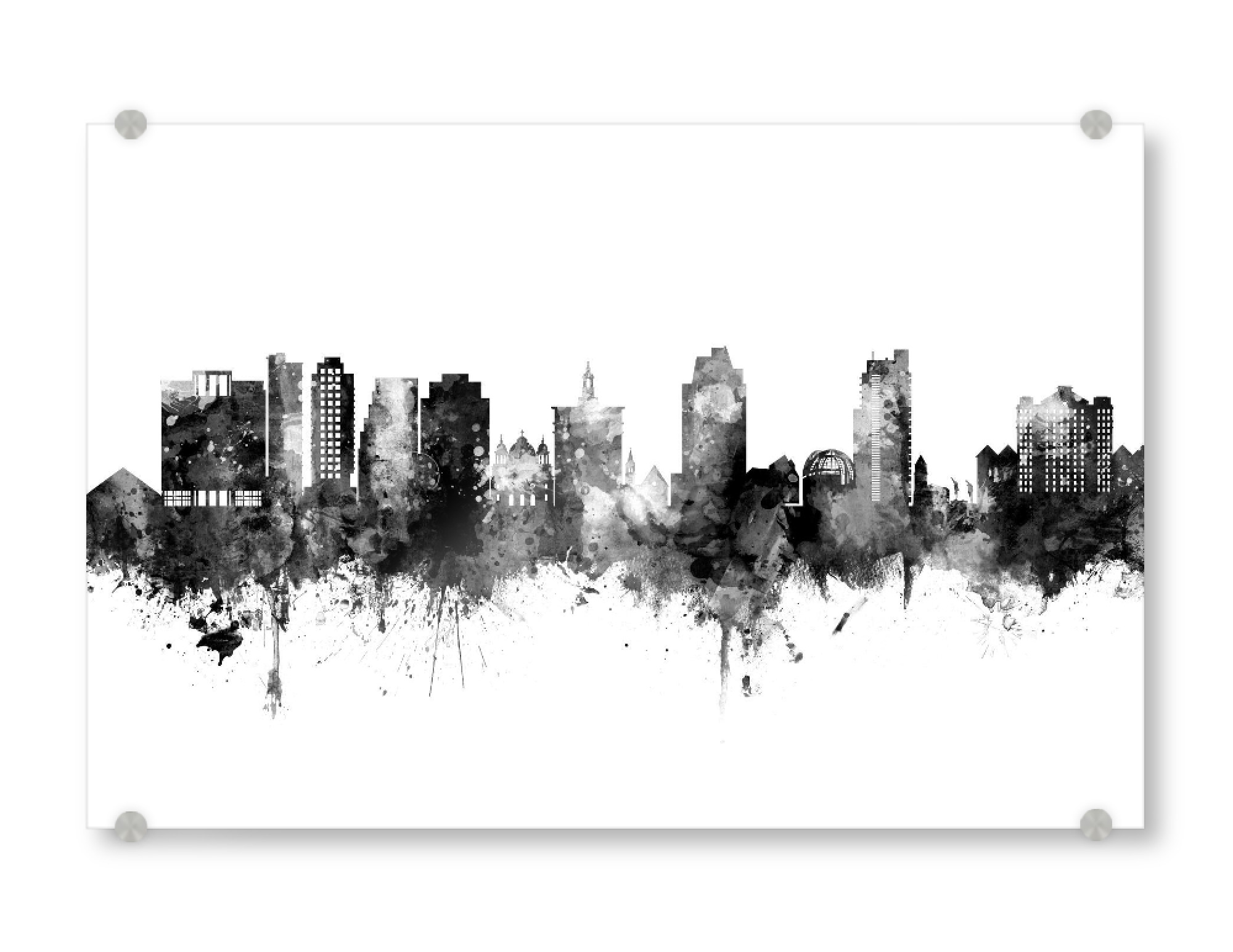 Acrylglasbild "San Jose California Skyline Black" artboxONE - Städte,Schwarzweiß