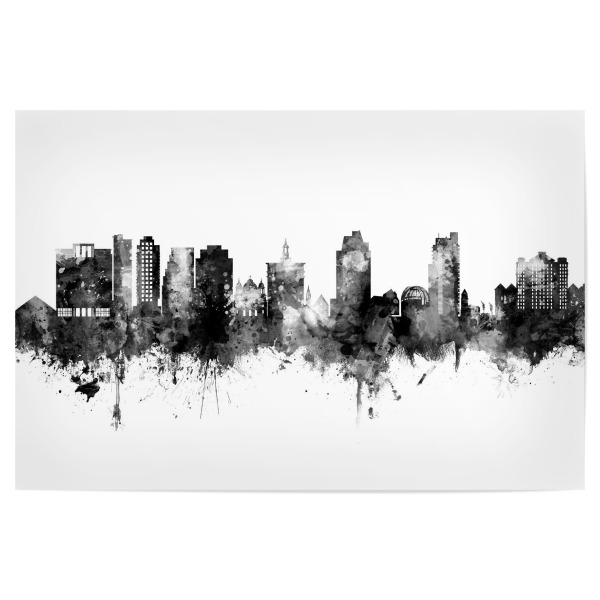 Poster "San Jose California Skyline Black" artboxONE - Städte,Schwarzweiß