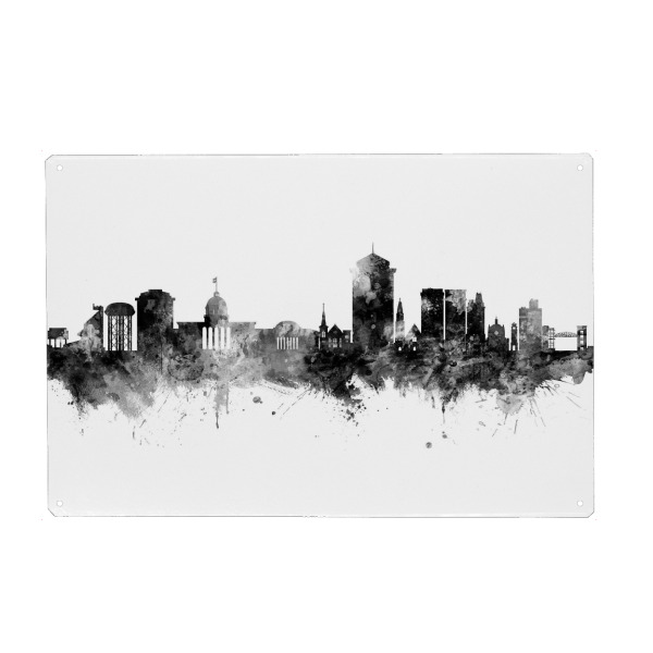 Holzbild "Montgomery Alabama Skyline Black" artboxONE - Städte,Schwarzweiß