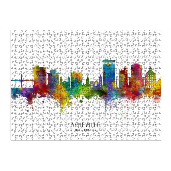 Puzzle Ravensburger "Asheville Skyline txt" artboxONE - Städte