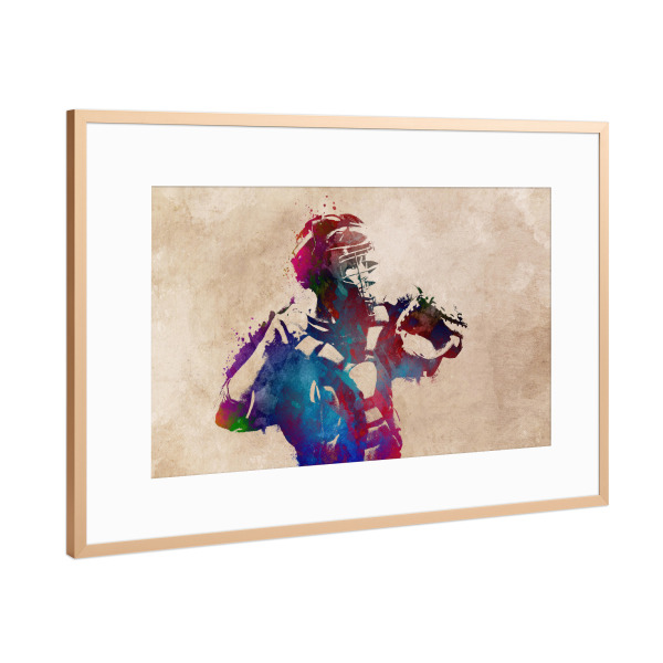 Poster mit Rahmen Kupfer "Baseball sport art" artboxONE - Sport