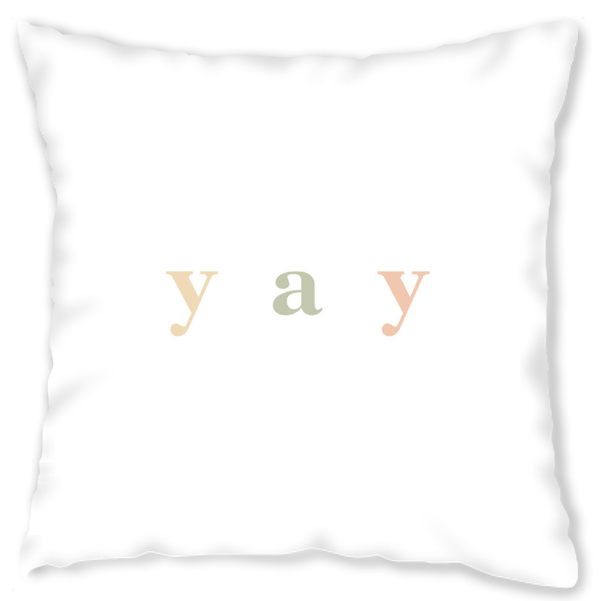 Design-Kissen "Yay lettering" artboxONE - Typografie - Yay,Hipster,Minimalistisch,Bunt,Schriftzug,Quote,Freude,Typo,Typografie,Typography