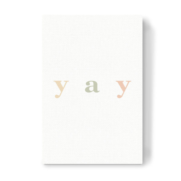 Leinwandbild "Yay lettering" artboxONE - Typografie - Yay,Hipster,Minimalistisch,Bunt,Schriftzug,Quote,Freude,Typo,Typografie,Typography